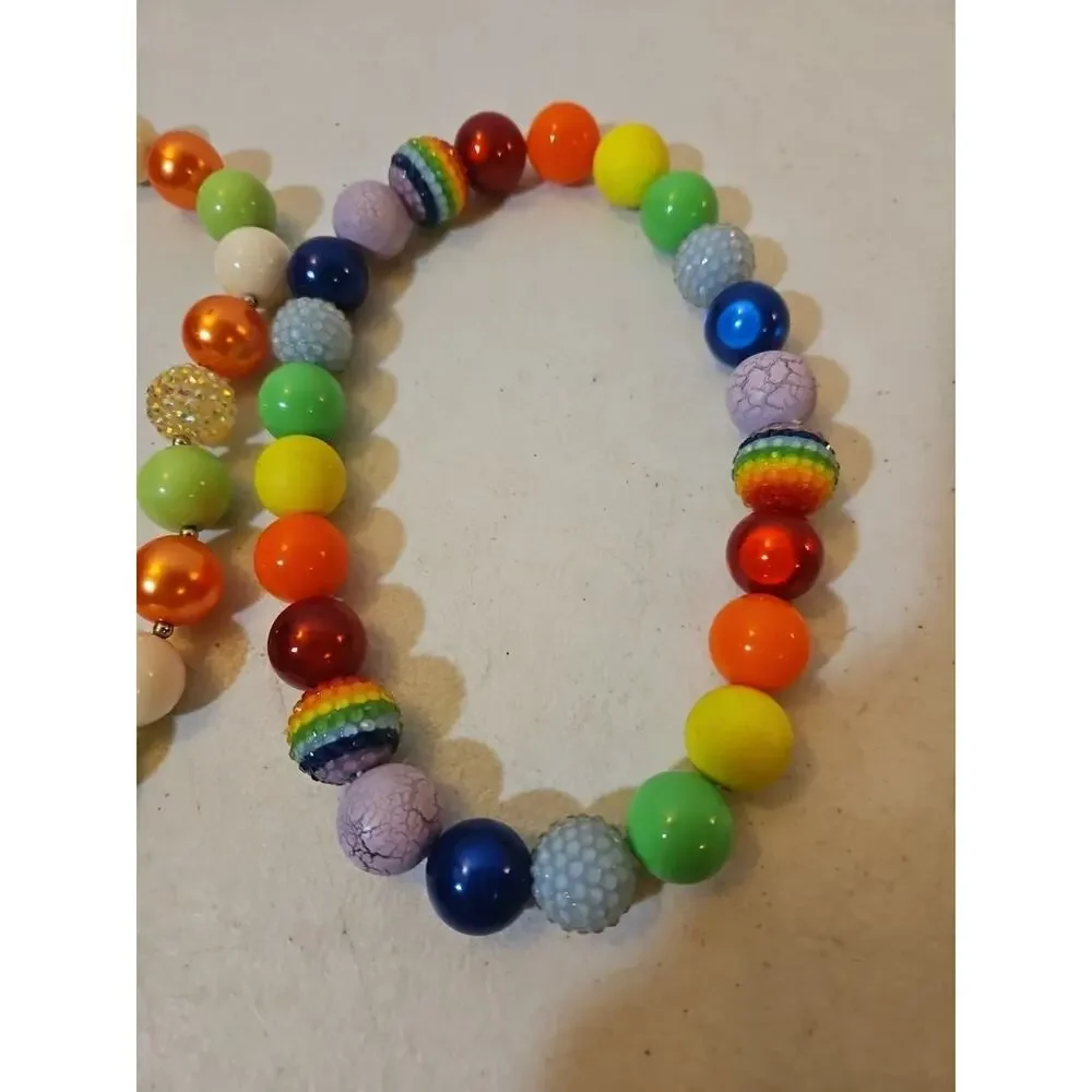 Kids Chunky Bubblegum Bead Necklaces - Lot Of 2 Children Jewelry Necklace